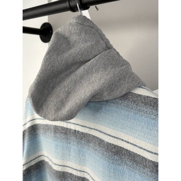 Johnnie O Surflannel Carver Button Up Hoodie Men’s 2XL Blue Shacket Surf Shirt - Picture 5 of 16